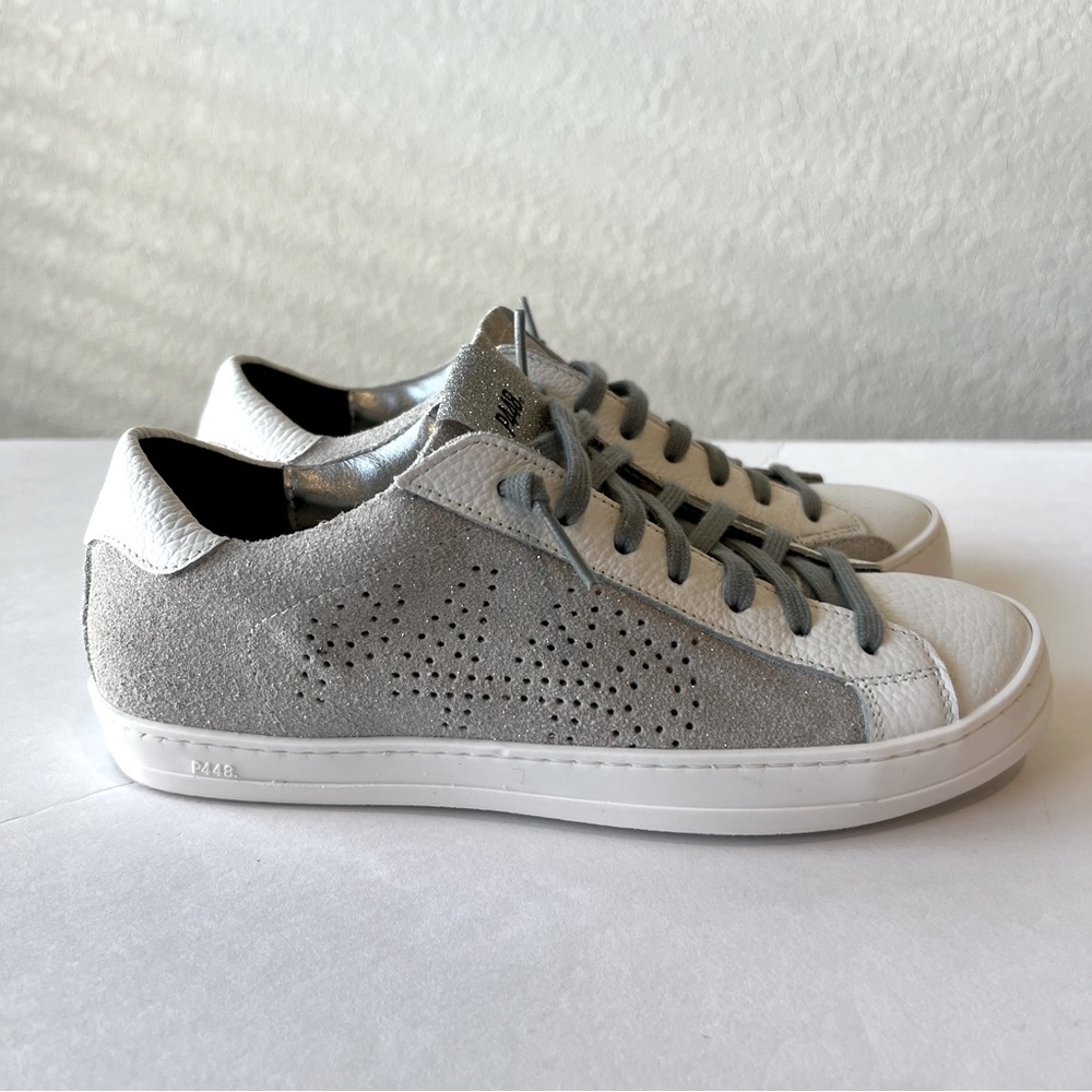 P448 John low top lace up leather sneakers
